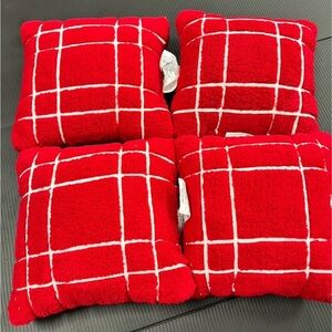 Target Red Plaid Decorative Pillows 4 count